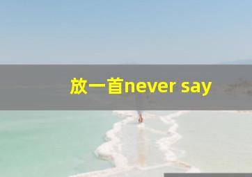 放一首never say